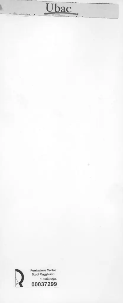 Anonimo , Ubac, Raoul - sec. XX - Disegno , retro