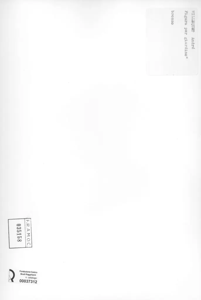 Anonimo , Willequet, Andr&eacute; - sec. XX - Figura per giardino , retro