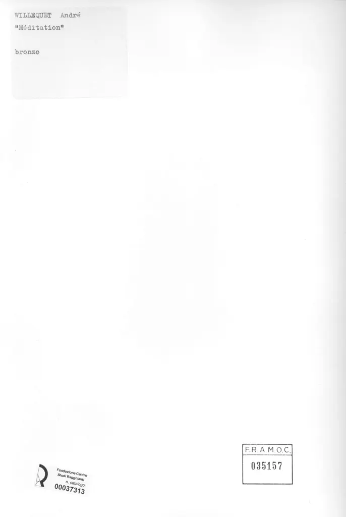 Anonimo , Willequet, André - sec. XX - Méditation , retro