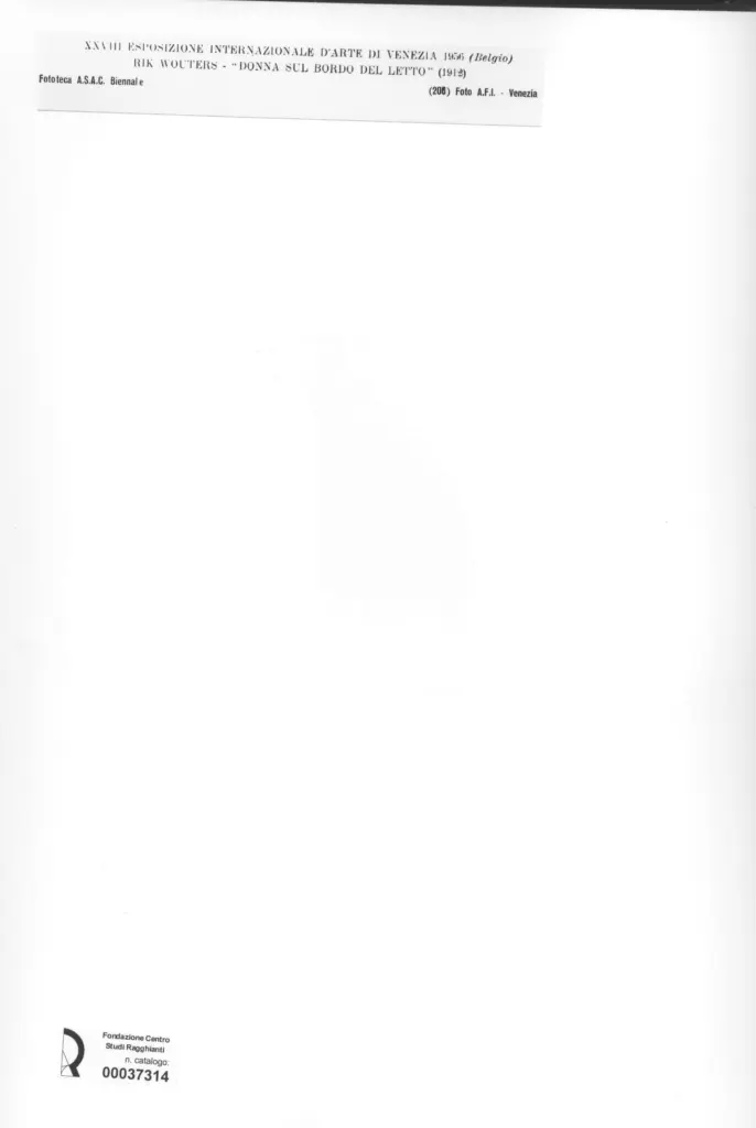 A.F.I. Agenzia Fotografica Industriale , Wouters, Rik - sec. XX - Donna sul bordo del letto , retro