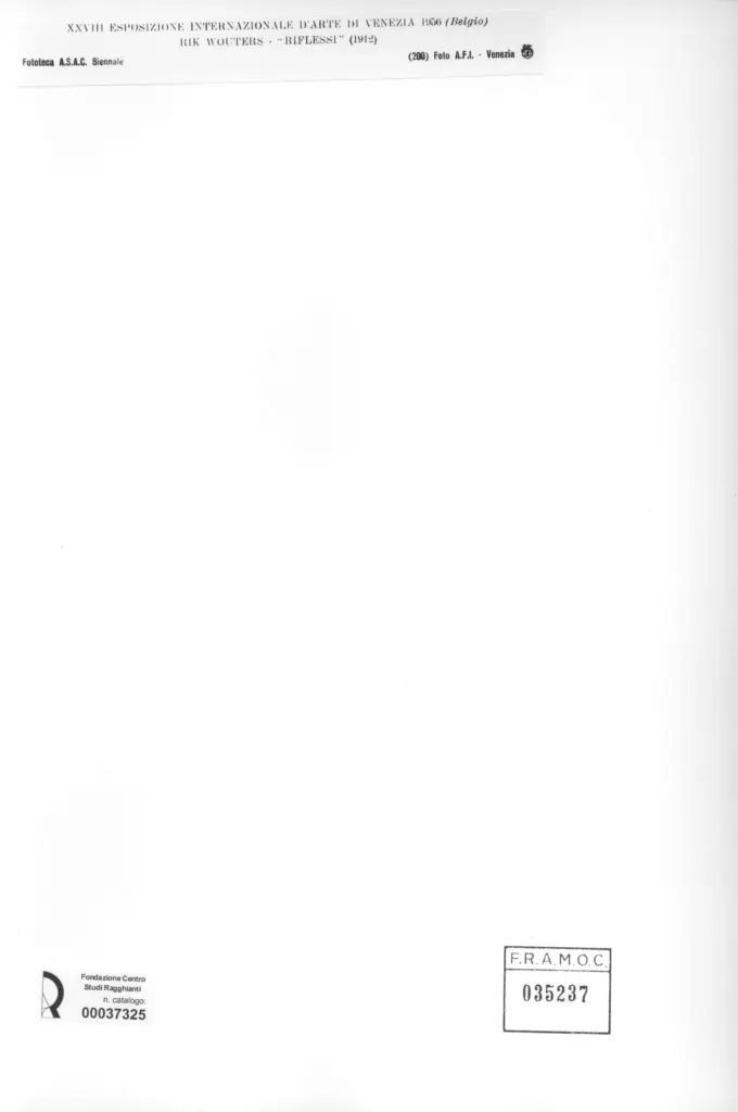 A.F.I. Agenzia Fotografica Industriale , Wouters, Rik - sec. XX - Riflessi , retro