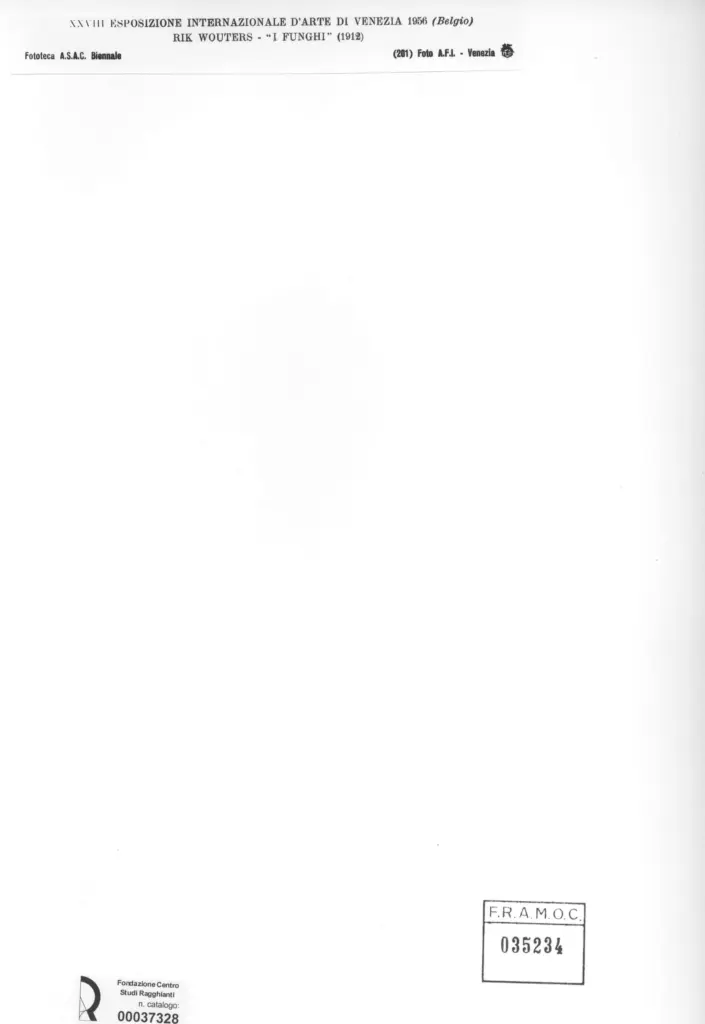 A.F.I. Agenzia Fotografica Industriale , Wouters, Rik - sec. XX - I Funghi , retro