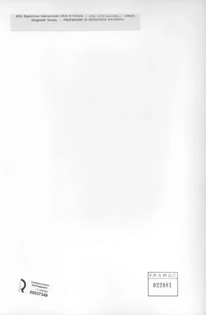 Giacomelli , Diulgheroff, Nicoly - sec. XX - Professori di meccanica razionali , retro