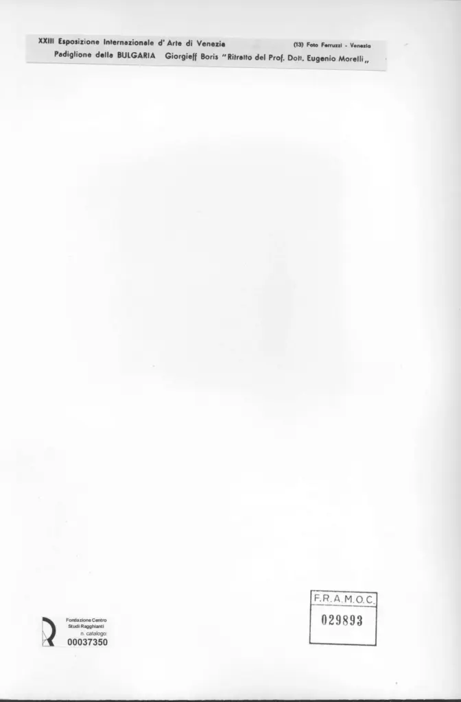 Fotografia Ferruzzi , Giorgieff, Boris - sec. XX - Ritratto del Prof. Dott.Eugenio Morelli , retro