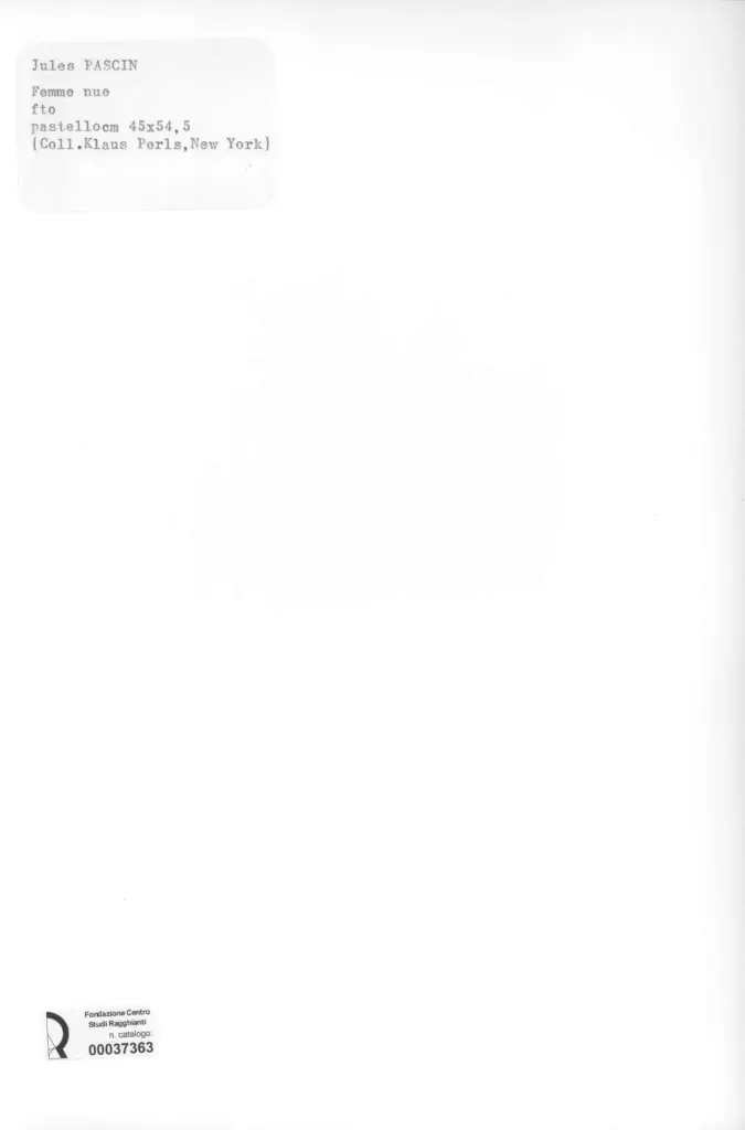 Anonimo , Pascin, Jules - sec. XX - Femme nue , retro