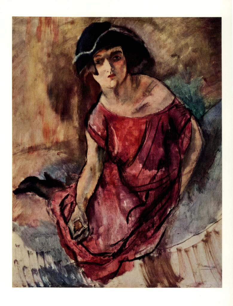 Anonimo , Pascin, Jules - sec. XX - Donna in rosso , fronte