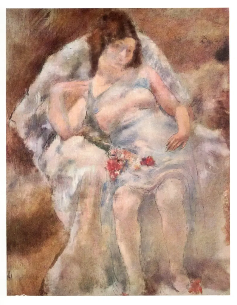 Anonimo , Pascin, Jules - sec. XX - Ragazza con i fiori , fronte