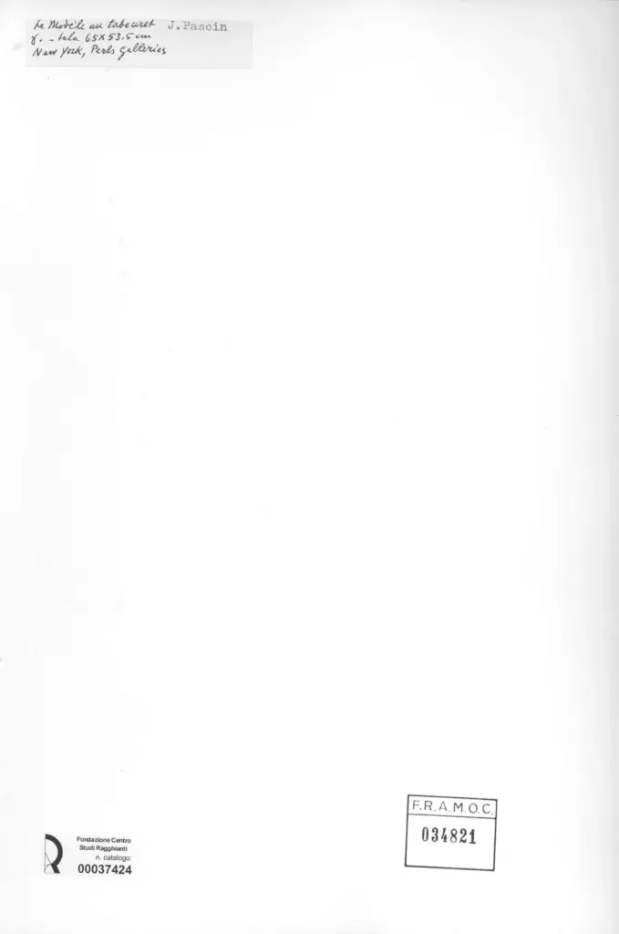 Anonimo , Pascin, Jules - sec. XX - La Modele au tabouret , retro