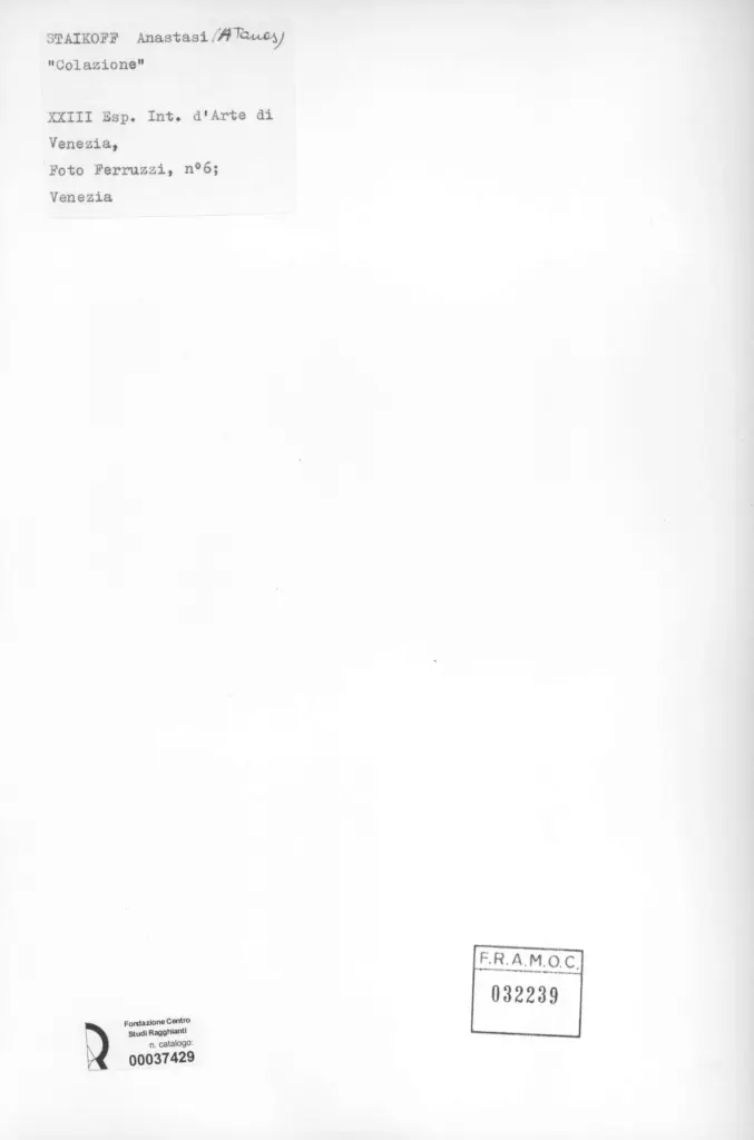 Fotografia Ferruzzi , Staikoff, Anastasi - sec. XX - Colazione , retro