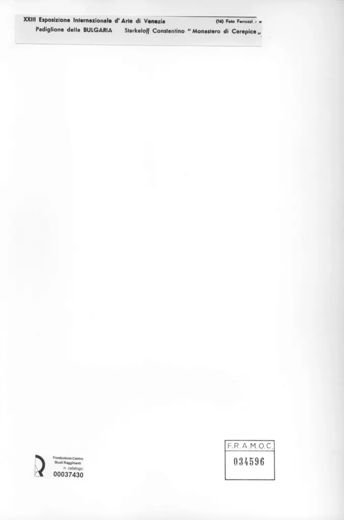 Fotografia Ferruzzi , Starkeloff, Constantine - sec. XX - Monastero di Cerepice , retro