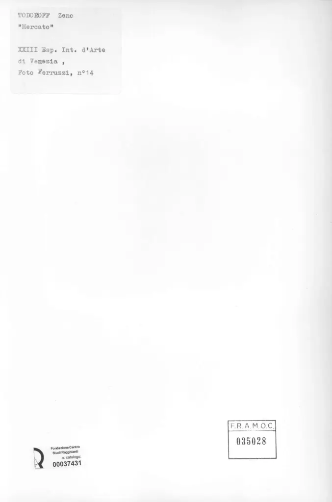 Fotografia Ferruzzi , Todoroff, Zeno - sec. XX - Mercato , retro