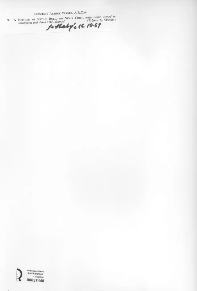 Anonimo , Verner, Frederick Arthur - sec. XIX - A portrait of Sitting Bull , retro