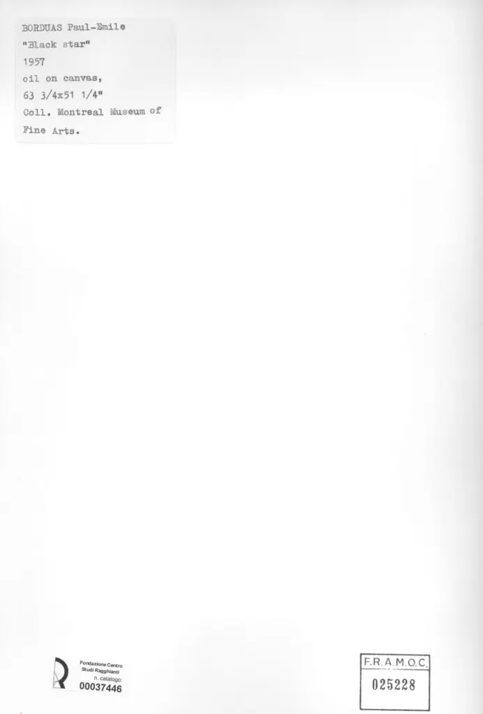 Anonimo , Borduas, Paul-Emile - sec. XX - Black star , retro