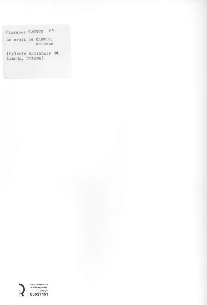 Anonimo , Gagnon, Clarence - sec. XX - La croix de chemin, automne , retro
