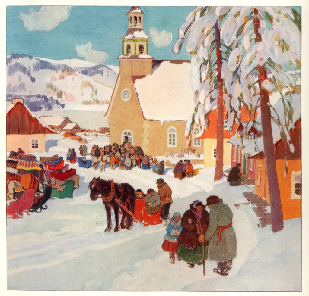 Anonimo , Gagnon, Clarence - sec. XX - A Peribonka, après la messe, les groupes se dispersent , fronte