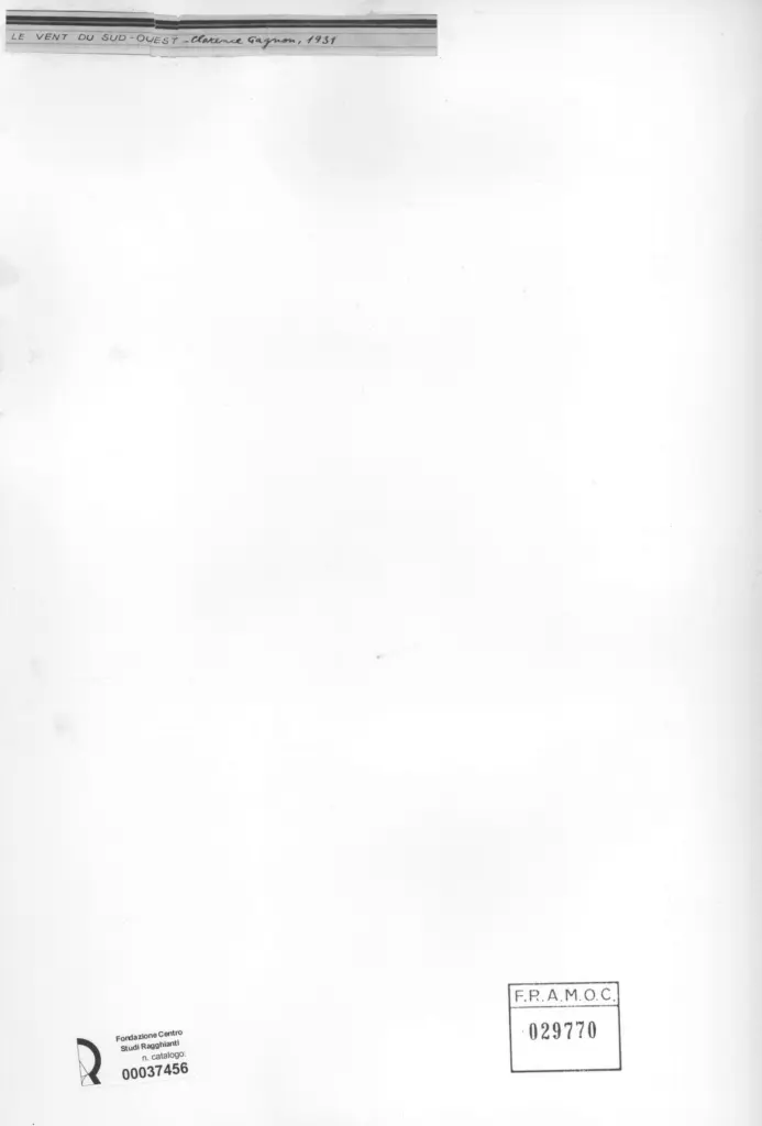 Anonimo , Gagnon, Clarence - sec. XX - Le vent du sud-ovest , retro