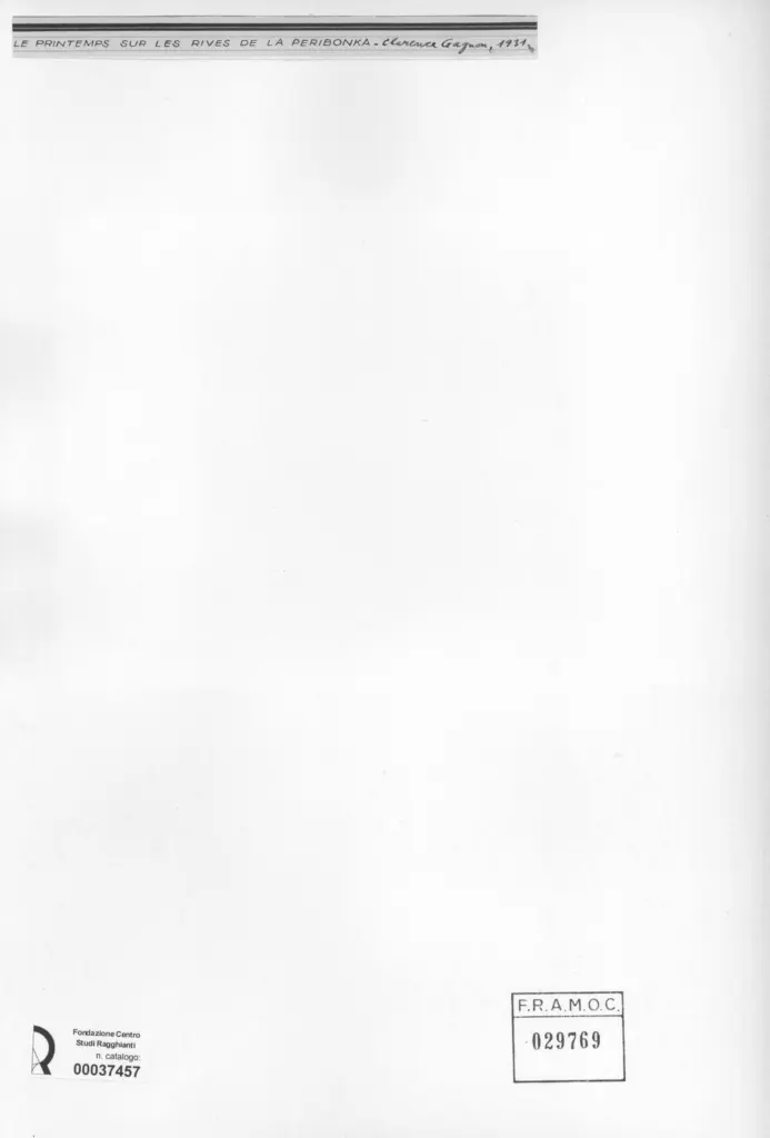Anonimo , Gagnon, Clarence - sec. XX - Le printemps sur les rives de la Peribonka , retro