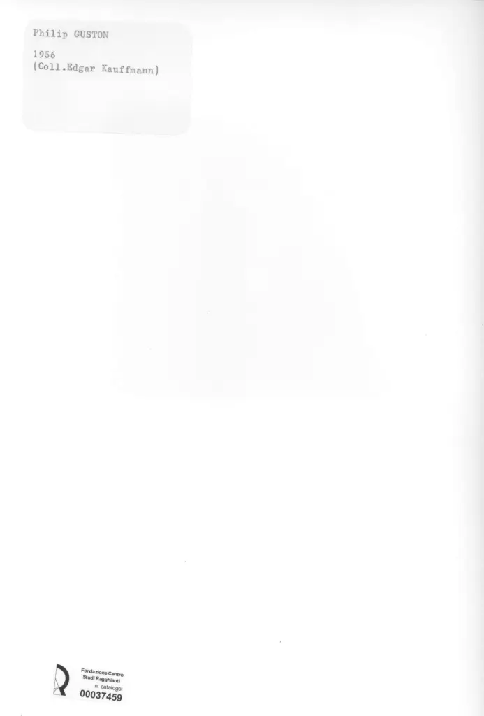 Anonimo , Guston, Philip - sec. XX - Composizione , retro