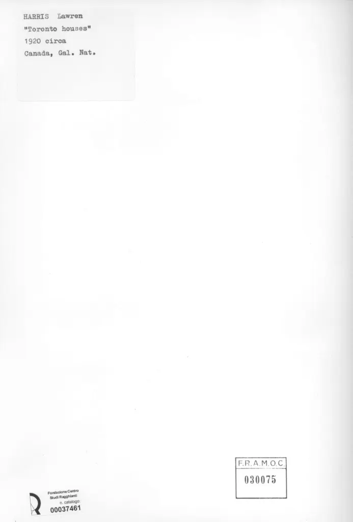 Anonimo , Harris, Lawren - sec. XX - Toronto houses , retro