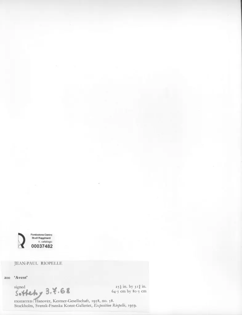 Anonimo , Riopelle, Jean-Paul , retro