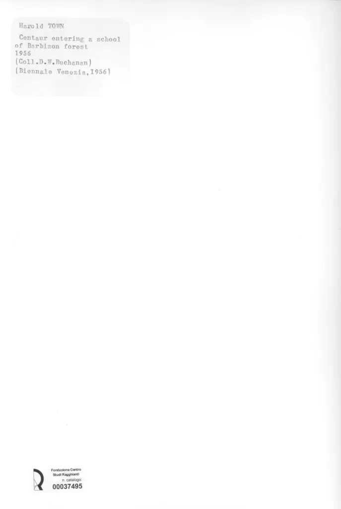 Anonimo , Town, Harold - sec. XX - Centaur entering a school of Barbizon forest , retro