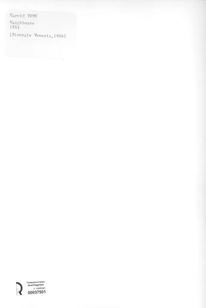 Anonimo , Town, Harold - sec. XX - Neighbours , retro