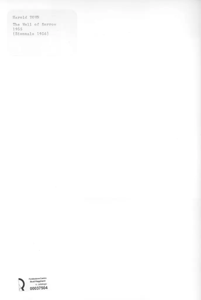 Anonimo , Town, Harold - sec. XX - The Well of Sorrow , retro