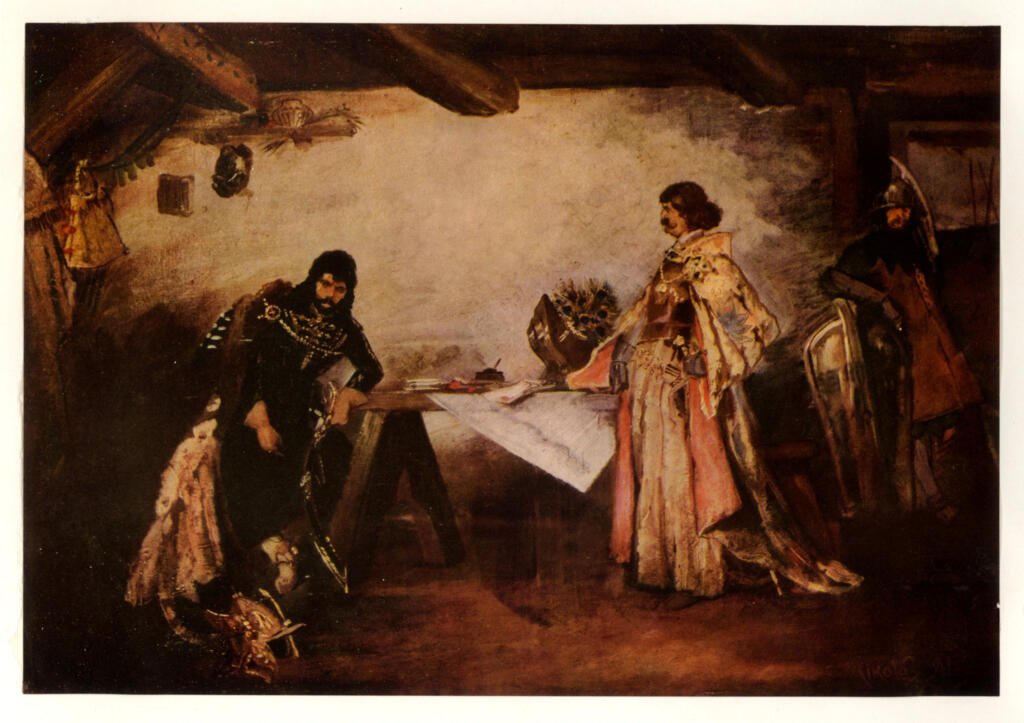 Anonimo , Aleš, Mikolàš - sec. XIX - L'incontro di Giorgio di Podebrady con Mattia Corvino , fronte