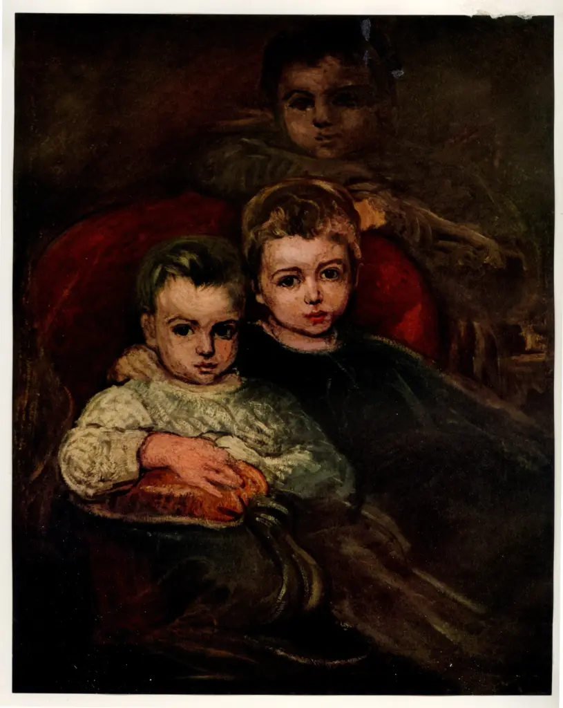 Anonimo , Purkynê, Karel - sec. XIX - Ritratto dei figli del pittore , fronte