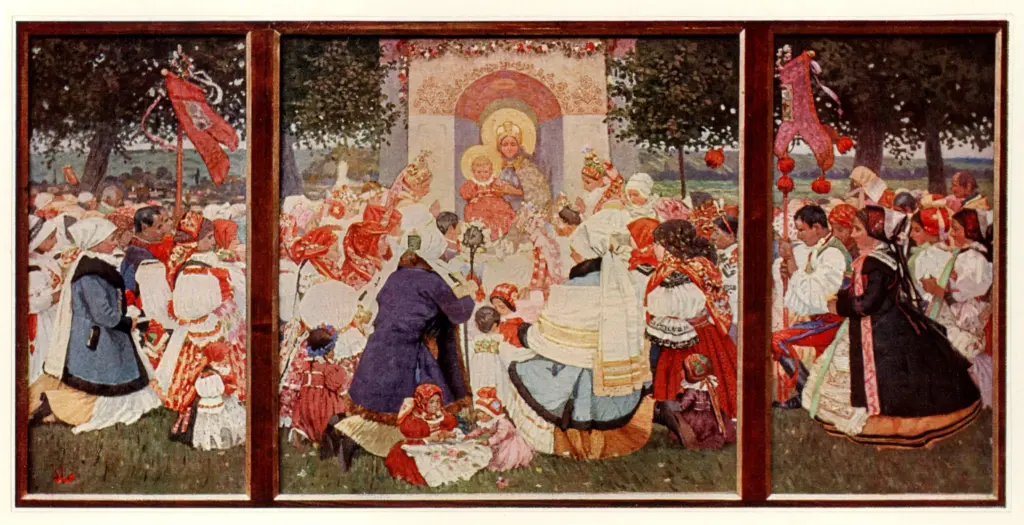 Anonimo , Uprka, Josef - sec. XIX - Madonnen Verehrung , fronte