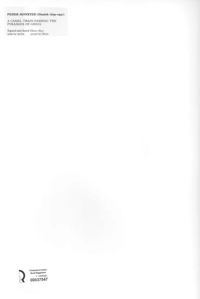 Anonimo , Monsted, Peder - sec. XIX - A camel train passing the pyramids of Ghiza , retro