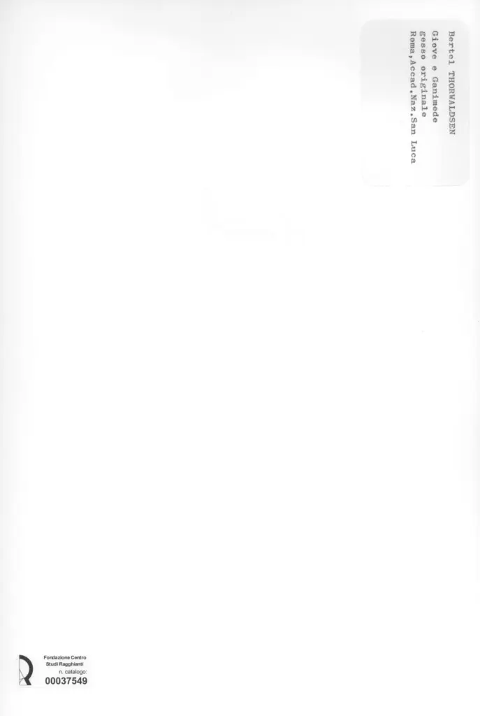 Anonimo , Thorwaldsen, Bertel - sec. XVIII/XIX - Giove e Ganimede , retro