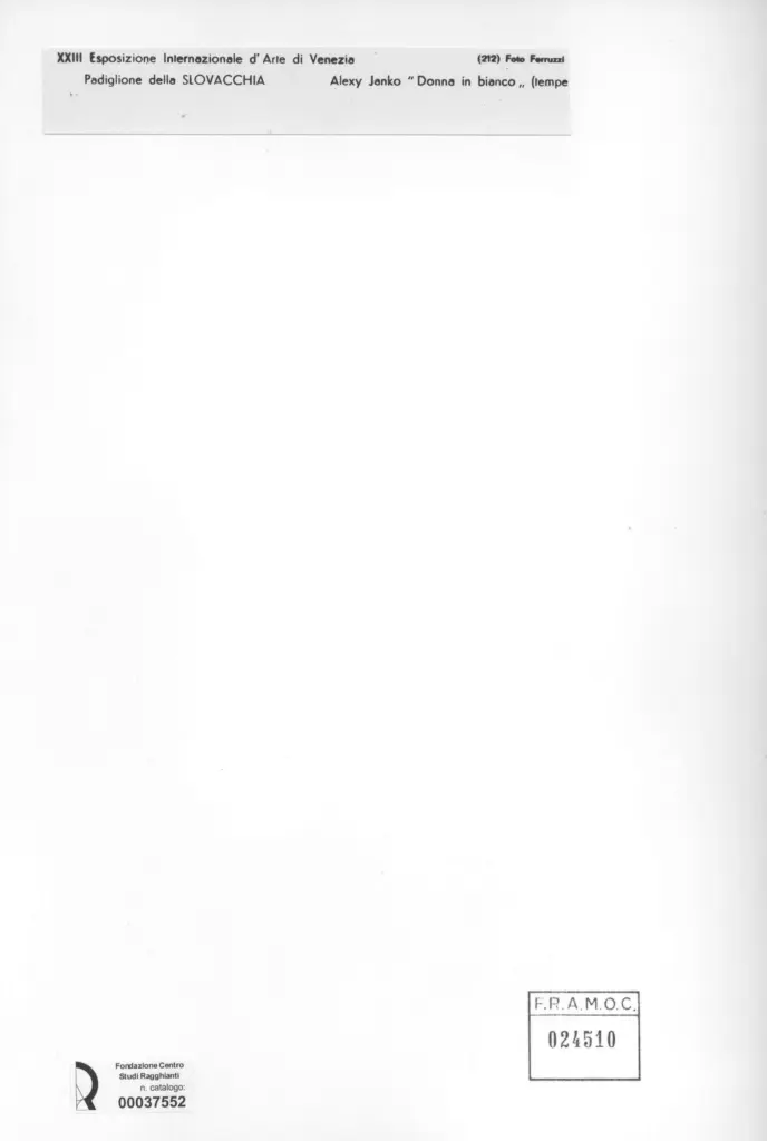 Fotografia Ferruzzi , Alexy, Janko - sec. XX - Donna in bianco , retro