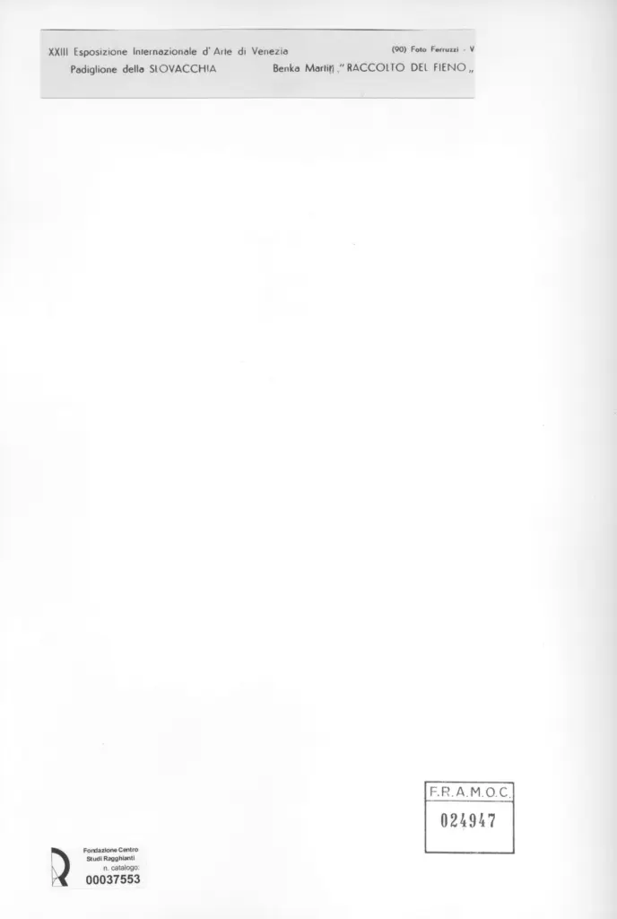 Fotografia Ferruzzi , Benka, Martin - sec. XX - Raccolto del fieno , retro