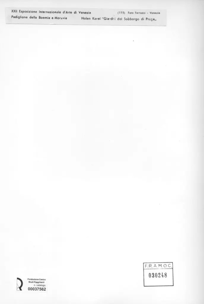 Fotografia Ferruzzi , Holan, Karel - sec. XX - Giardini del Sobborgo di Praga , retro