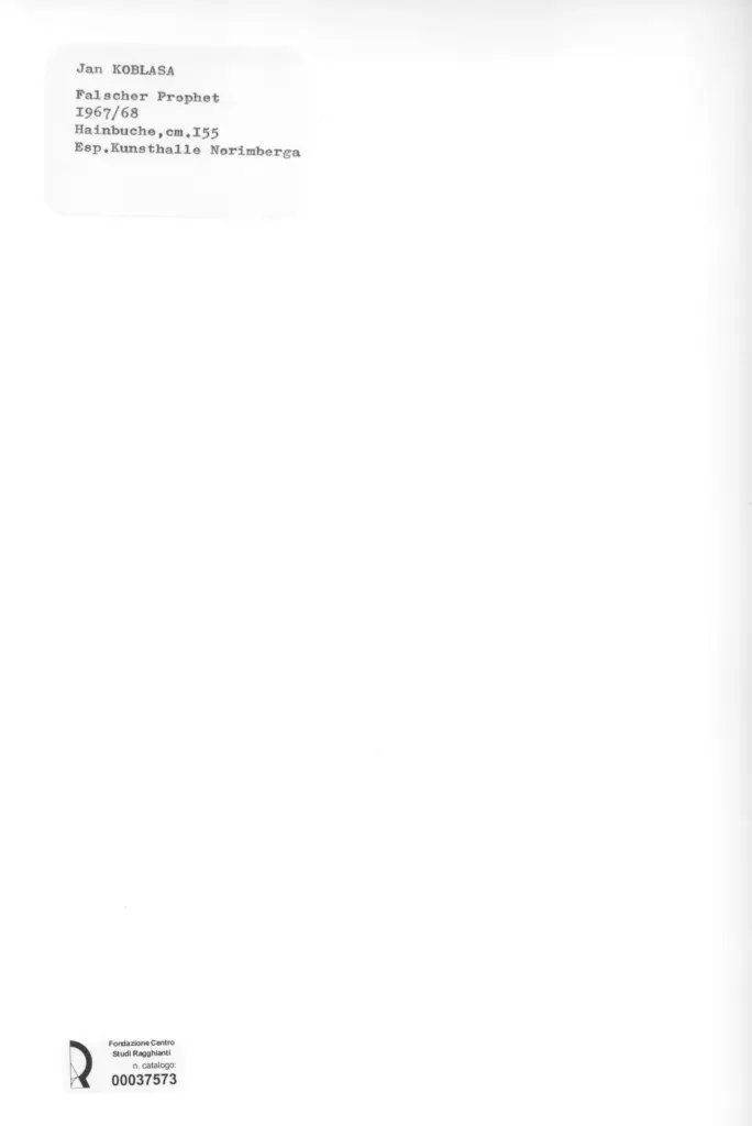 Anonimo , Koblasa, Jan - sec. XX - Falscher Prophet , retro