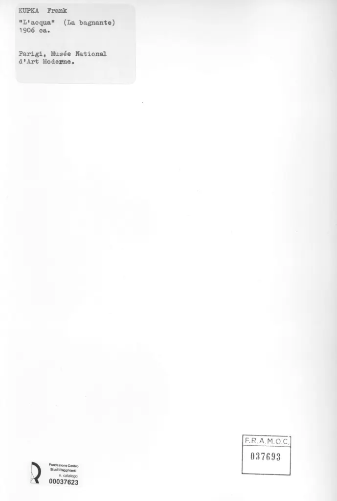 Anonimo , Kupka, Frank - sec. XX - L'acqua (La bagnante) , retro