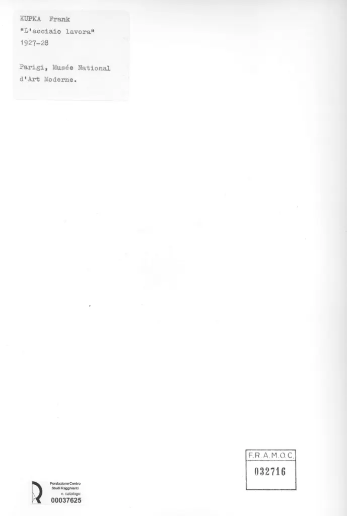 Anonimo , Kupka, Frank - sec. XX - L'acciaio lavora , retro