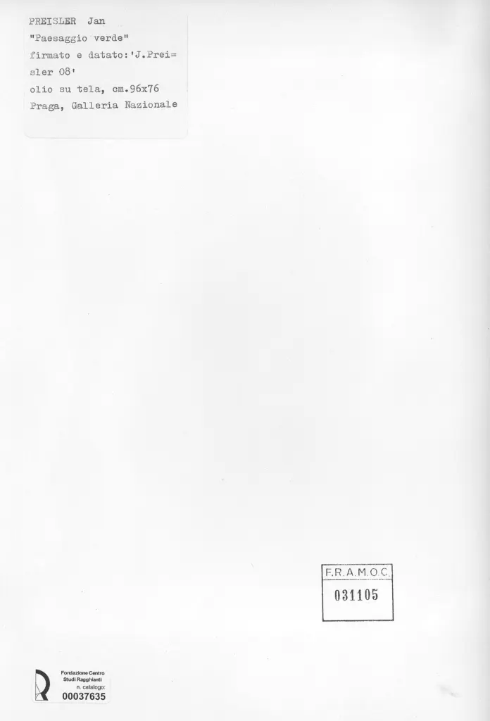 Anonimo , Preisler, Jan - sec. XX - Paesaggio verde , retro