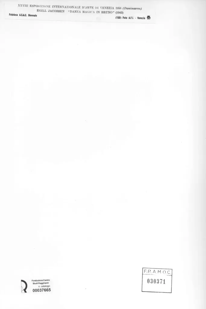 A.F.I. Agenzia Fotografica Industriale , Jacobsen, Egill - sec. XX - Danza magica in bruno , retro