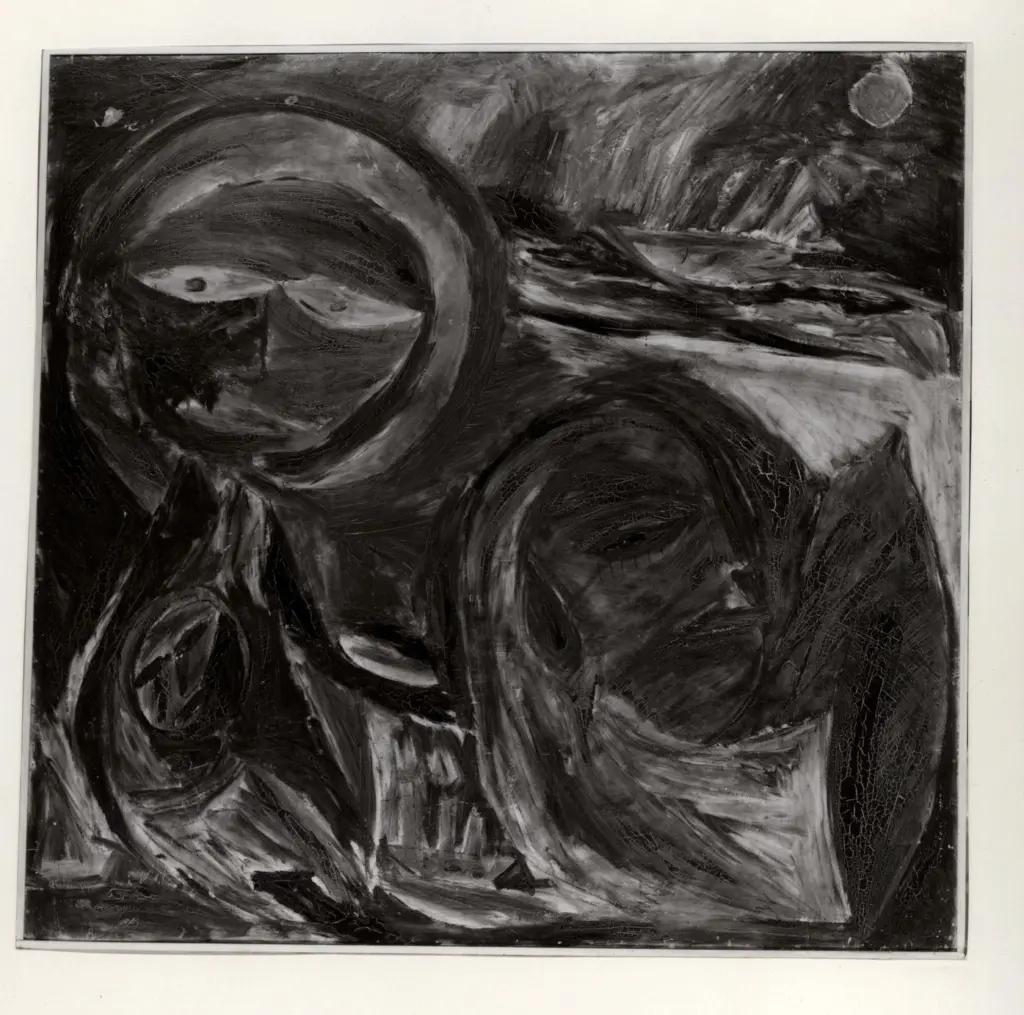 Pedersen, Carl Henning , Red figures by the sea