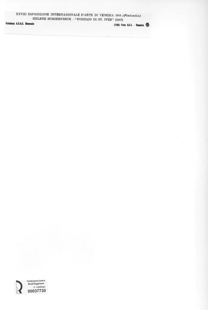 A.F.I. Agenzia Fotografica Industriale , Schjerfbeck, Helene - sec. XIX - Fornaio di St. Ives , retro