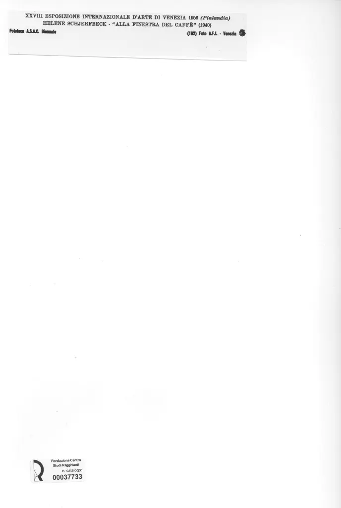 A.F.I. Agenzia Fotografica Industriale , Schjerfbeck, Helene - sec. XX - Alla finestra del caff&egrave; , retro