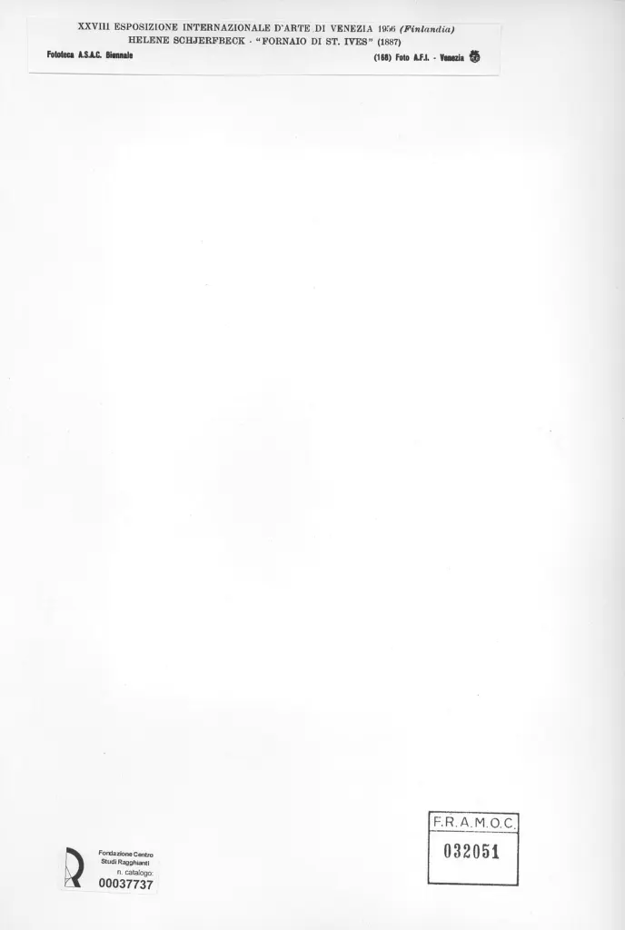 A.F.I. Agenzia Fotografica Industriale , Schjerfbeck, Helene - sec. XIX - Fornaio di St. Ives , retro