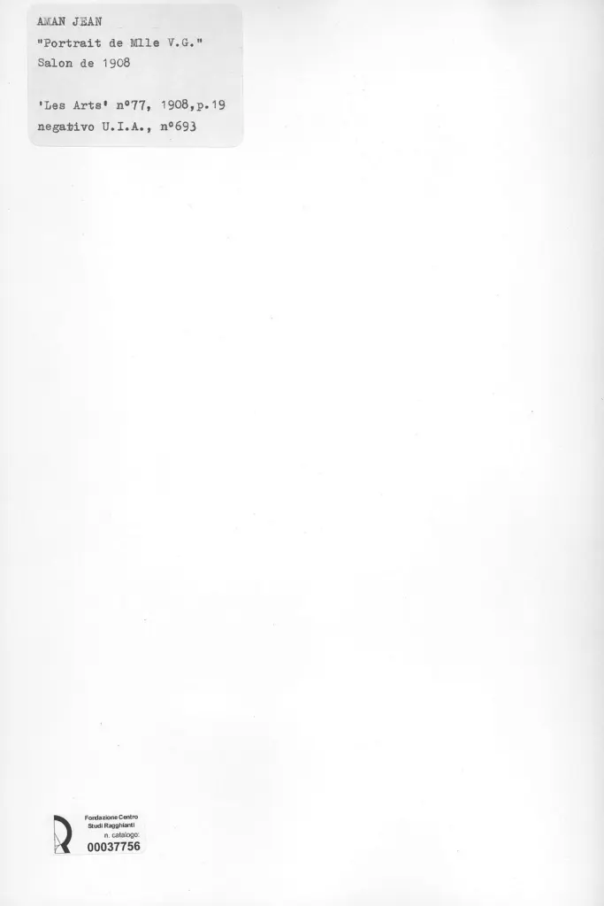 Anonimo , Aman-Jean, E. - sec. XIX/XX - Portrait de Mll V.G. , retro