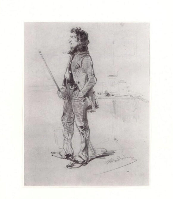 Anonimo , Andrieu, Pierre - sec. XIX - Portrait d'un Homme fumant la Pipe , fronte