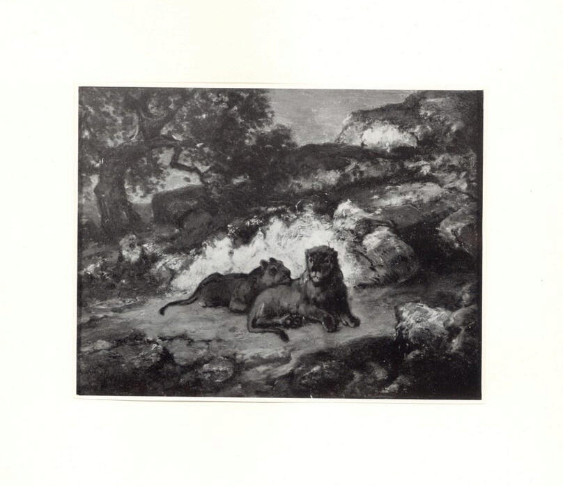 Anonimo , Barye, Antoine Louis - sec. XIX - Le lion et la lione , fronte