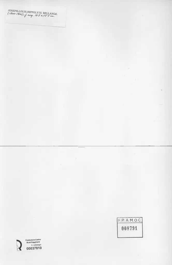 Anonimo , Bellang&egrave;, Joseph-Louis-Hippolyte - sec. XIX - Disegno , retro