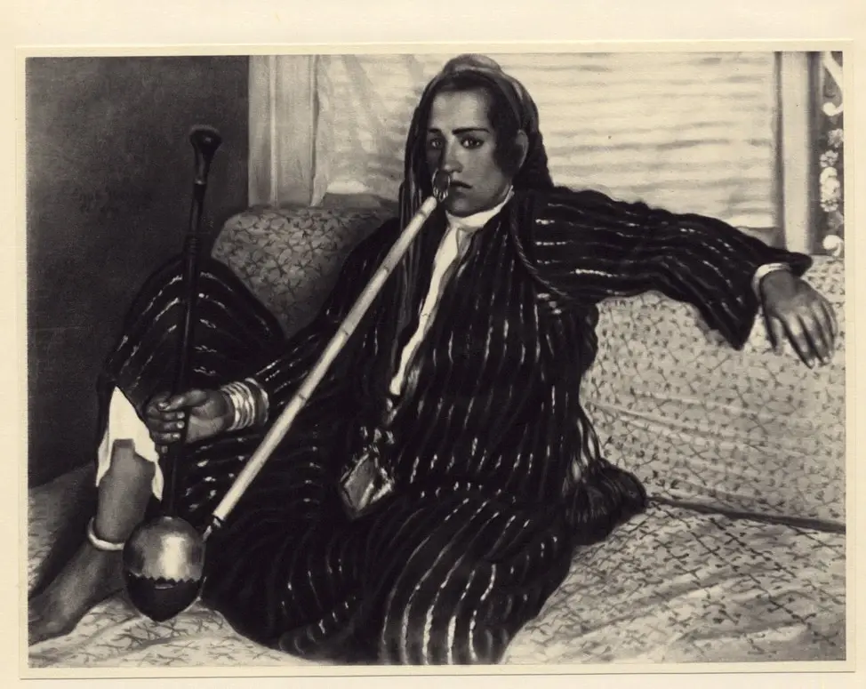 Anonimo , Bernard, Emile - sec. XIX - Fumeuse d'haschisch , fronte