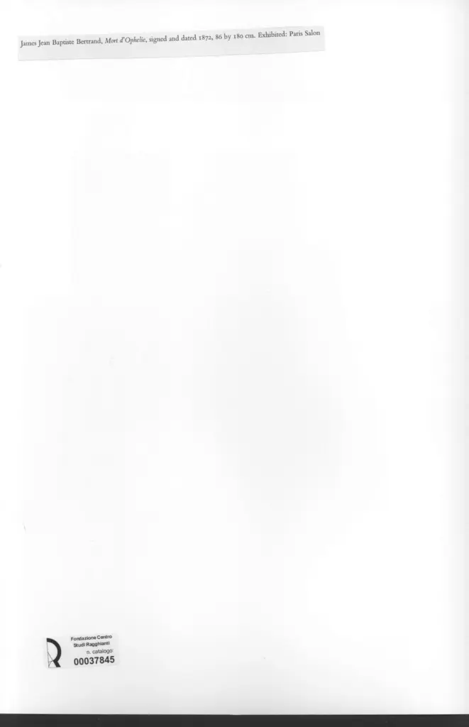 Anonimo , Bertrand, James Jean Baptiste - sec. XIX - Mort d'Ophelie , retro